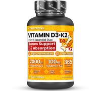 Vitastrong Vitamina D3 + K2, 365 compresse da 2000 UI - integratore di