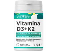 VITATIV® Vitamina D3 + K2 | 90 Mini Softgel | Supporto per Ossa e Dent