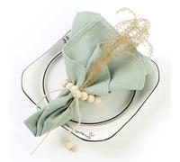 VITAU Tovaglioli di Stoffa Verde Salvia - Set di 4 Tovaglioli in Tessuto di Cotone per Decorazione di Nozze, Pasqua e Vita Quotidiana