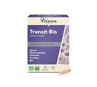 Vitavea - Complemento alimentare Transit bio - Malva in fibra di acacia Chicorea, Prugna bio - Stimola Accelera il Transit intestinale - Made in France - 20 capsule vegetali