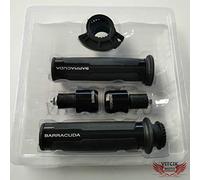 VITCIK Motorcycle 7/8'' manopole del manubrio in gomma di alluminio con le spine dell'anello dell'acceleratore per TMAX530 2012 2013 2014 TMAX 530 12 13 14(Nero & Nero)