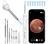 VITCOCO Otoscopio, 1920P 3,5mm Pulizia Orecchie, Pulisci Orecchie con 6 Luci LED, Orecchio Pulito per iPhone iPad e Android(Bianco)