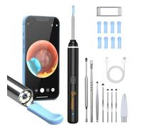 VITCOCO Otoscopio Per Pulizia Orecchie, 1920P HD Per Pulisci Orecchie, Pulire Orecchie Con Connessione Wifi, 6 Luci LED E Design Impermeabile, Compatibile Con iPhone/iPad/Android (Nero)