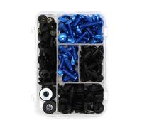 Vite a bullone Compatibile Con Suzuki HAYABUSA GSX1300R GSXR 1100 GW250F B-King GW250F Kit Completo Di Bulloni Parabrezza M6 M5 Dadi(Blue)
