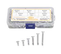 Vite a Croce a Testa Piatta, 130 Viti Autoperforanti M4.8, Kit Assortimento di Viti a Testa Svasata in Acciaio Inossidabile, Viti Antiruggine, Viti Autofilettanti