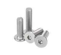 Vite a esagono incassato a testa piatta in acciaio inossidabile, bullone a testa svasata a brugola, argento, M4x15mm,20 pz