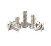 Vite a forma di T, viti e dadi a testa tonda quadrata a croce M3 M3,5 M4 1 set di testa cilindrica con rondelle quadrate Bulloni piatti (Colore: Argento, Dimensioni: M4X8X8 (50))(M4X8X8(50))