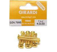 VITE A LEGNO IN OTTONE TESTA SVASATA C/CALOTTA mm4,0x30 TAGLIO CROCE - DIN 7995