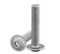 Vite a testa bombata con flangia e esagono incassato (ISK) conformi alla norma: ISO 7380-2, in acciaio inox A2 V2A, filettatura totale (50 viti, M6 x 55 mm)