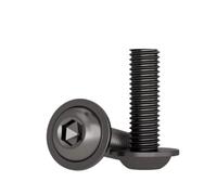 Vite a testa bombata con flangia nera M2-M10 con bullone for viti a esagono incassato interno con collare a rondella(M8X30 5pcs)