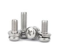 Vite a testa cilindrica con incasso a croce con rondella Vite a macchina a tre combinazioni M2 M3 M4 M5 M6 M8 in acciaio inossidabile 304(5mm,M3(50pcs))