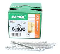 SPAX T-TAR plus 1211010601005 - Viti per costruzioni in legno, 6,0 x 100 mm, testa cilindrica, filettatura completa, 4CUT, WIROX A3J, 100 pezzi