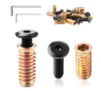 vite a testa piatta, dado, inserto in legno, chiavi, m4, 25 pezzi
