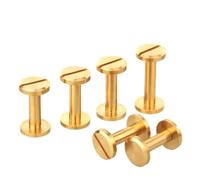 Vite a testa piatta in rame M3/M4 Rivetto con fessura Coppia di bloccaggio Cintura Borsa Fibbia Connessione Accessori in pelle Punzonatura Fai da te Decorare(M3x10x6 (5Set))
