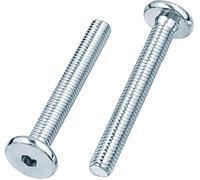 Vite a testa piatta per mobili con filettatura metrica, bulloni completamente filettati, per mobili, lettini, lettini e sedie (confezione da 12) (M8 x 50 mm, argento)