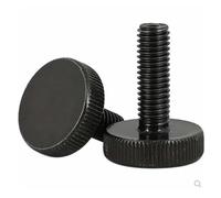 Vite a testa piatta zigrinata, Viti a testa zigrinata in acciaio nero zigrinato. Stringere a mano a piatta più dimensioni(10mm,M5 5PCS)