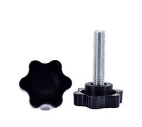 Vite a testa stellata Viti di fissaggio con manopola di serraggio zigrinata a sei lobi M4-M10 in acciaio al carbonio piatte da 25 a 38 mm, confezione da 2-10(40mm (3pcs),M6 (Head 25mm))
