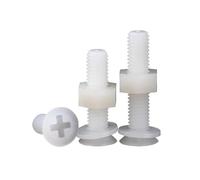 Vite a testa svasata in nylon con dado e rondella piatta, set di tre combinazioni, isolato in plastica(White,M4x25)
