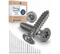 Vite a testa svasata TORX V2A in acciaio inossidabile 5-mm di spessore - Lunghezza della vite di 45-mm - 50 pezzi - Filettatura parziale di 30-mm Vite per legno 5x45