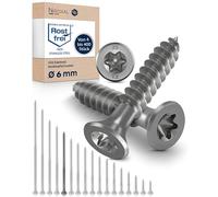 Vite a testa svasata TORX V2A in acciaio inossidabile 6-mm di spessore - Lunghezza della vite di 100-mm - 10 pezzi - Filettatura parziale di 70-mm Vite per legno 6x100