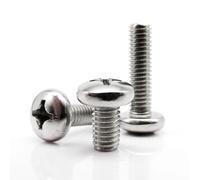 Vite a testa tonda con testa a croce lunga M1.6 M2 M2.5 M3 M3.5 M4 M5 M6 M8 Bullone in acciaio inossidabile A2-70 304 lunghezza = 3-100 mm(25mm,M4 10pcs)