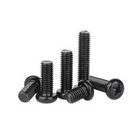 SEIDER Vite a Testa Tonda Piatta Grande con Testa a Traliccio a Croce Bullone M2 M2.5 M3 M4 M5 M6 M8 Acciaio Inossidabile 304 Nero(M4X25 (50pcs))