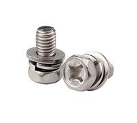 Vite a tre combinazioni esagonale con intaglio a croce in acciaio inossidabile 304 con vite combinata con bullone con rondella elastica piatta, M3M4M5M6-M6 * 16 * 12 * 5