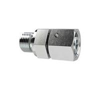 Vite a vite diritta regolabile, cono di tenuta, M20 x 1,5 a., tubo esterno Ø 14 mm, PN 630, SW1 27, SW2 27, acciaio zincato.