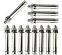 vite ad espansione, Bulloni a vite ad espansione in acciaio inossidabile da 12 pezzi - Manicotto di con dado esagonale esterno Bullone fissaggio for carichi pesanti(M12*80)