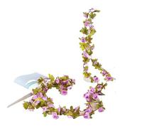 Vite artificiale da 250 cm, fiori artificiali, piante, rose, ghirlanda natalizia for matrimoni, casa, interni ed esterni, decorazione parete(Roze)