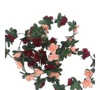 Vite artificiale da 250 cm, fiori artificiali, piante, rose, ghirlanda natalizia for matrimoni, casa, interni ed esterni, decorazione parete(Pink Red)