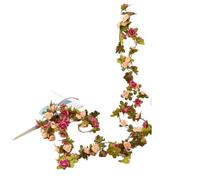Vite artificiale da 250 cm, fiori artificiali, piante, rose, ghirlanda natalizia for matrimoni, casa, interni ed esterni, decorazione parete(Rose Pink)