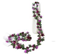 Vite artificiale da 250 cm, fiori artificiali, piante, rose, ghirlanda natalizia for matrimoni, casa, interni ed esterni, decorazione parete(Purple)