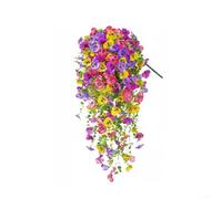 Vite artificiale del pensiero del pensiero, 65 cm, colore misto, steli in tessuto flessibile per composizioni personalizzate, decorazione da parete di lunga durata per casa e giardino