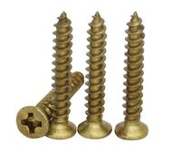 Vite autofilettante a testa piatta con intaglio a croce Phillips DIN7982 in ottone M3.5 OD 12 mm 16 mm 20 mm 25 mm 30 mm di lunghezza(20Pcs Brass M3.5x20)