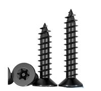 Vite autofilettante for legno antifurto di sicurezza M3 M4 M5 304 A2 in acciaio inossidabile di colore nero con testa svasata piatta e sei lobi Torx(10mm,M4 20PCS)