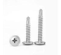 Vite autoforante a testa piatta grande in acciaio inossidabile 410 autoforante autoperforante vite a coda di rondine a rondella-M4,8 * 25 (100 compresse)