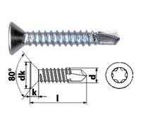 Vite autoforante a testa svasata con testa Torx zincata