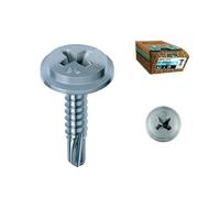 500x Vite Autoperforante Drillex&Reg; Mustad Zincata Bianca Testa Larga Ph