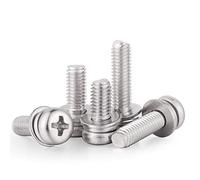 Vite combinata con testa a croce in acciaio inossidabile 304 Tre viti combinate con testa bombata-M2 * 5 (20 capsule)