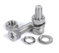 Vite con esagono e dado, Kit di viti a esagono incassato zigrinate M20x40-120mm in acciaio inossidabile 304, rondelle elastiche piatte e dadi esagonali(M20*65mm)