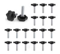 Vite con Manopola M8 x 40 MM, 20 Pezzi Vite a Stella M8, Forma Stella Maniglia Impugnatura Vite, Impugnatura Comoda, adatte per Macchinari, Industria e Attrezzature (Nero) 0XBIT