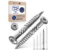 Vite da terrazza in acciaio inossidabile TORX a testa di lente a tacca di taglio TORX e nervature di pelatura in C1 5-mm di spessore 70-mm lunghezza della vite 400 pezzi 46-mm fil. parziale 5x70