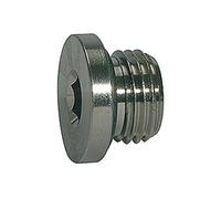 Vite di chiusura, esagono incassato 10 mm, G 1/2, NBR O-Ring, ottone nichelato, pressione di lavoro max. 25 bar Max. 80 °C