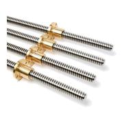 Vite di comando, Acciaio inossidabile trapezoidale della madrevite T12 con il passo d'ottone 3mm del dado 3mm 100-1000mm(550mm)