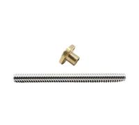 Vite di comando T8 diametro esterno 8 mm passo 2 mm piombo 2 mm/8 mm 150/200/ 250/300 / 330/350/400/500 mm(Pitch 2mm Lead 8mm,500mm With Nut)