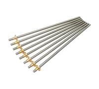Vite di comando T8 for stampante 3D, piombo 2 mm lunghezza 80 mm 100 117 120 125 130 132 150 190 200 230 240 250 280 300 400 500 mm asta trapezoidale con dado in rame, 1 pz