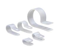 Vite di fissaggio per cavi, R-Type P Cable Clips Nylon White Multiple Sizes 100 Pcs(R x 13.2mm)