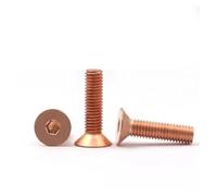 Vite di rame M3-M8 Vite a testa svasata a testa svasata in rame rosso Vite a testa piatta Bullone a esagono incassato Vite a macchina(14MM_M6 5PCS)