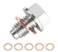 Vite di scarico dell'olio magnetica con guarnizione, vite di scarico dell'olio M12 x 1,75, dado di scarico in acciaio inox, adattatore magnetico per coppa dell'olio, con guarnizioni (M12 x 1,75)